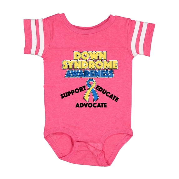 Inktastic Down Syndrome Awareness Support, Educate, Advocate Boys or Girls Baby Bodysuit