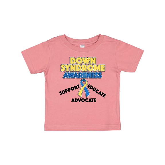 Inktastic Down Syndrome Awareness Support, Educate, Advocate Boys or Girls Baby T-Shirt