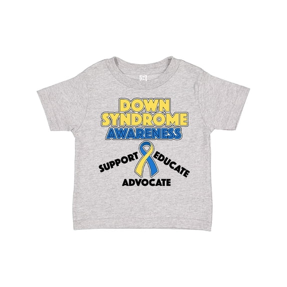 Inktastic Down Syndrome Awareness Support, Educate, Advocate Boys or Girls Toddler T-Shirt