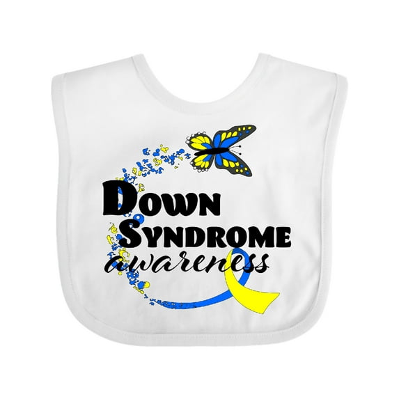 Inktastic Down Syndrome Awareness with Butterfly and Ribbon Boys or Girls Baby Bib