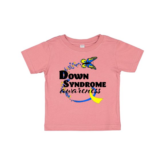 Inktastic Down Syndrome Awareness with Butterfly and Ribbon Boys or Girls Baby T-Shirt