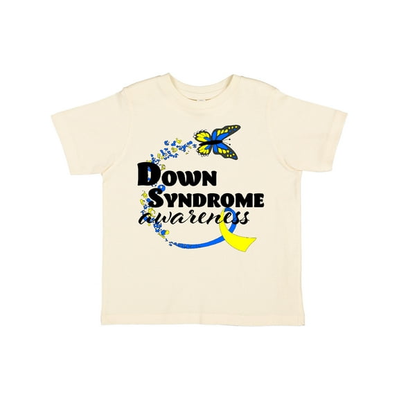 Inktastic Down Syndrome Awareness with Butterfly and Ribbon Boys or Girls Toddler T-Shirt