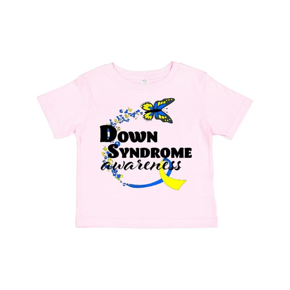 Inktastic Down Syndrome Awareness with Butterfly and Ribbon Boys or Girls Toddler T-Shirt