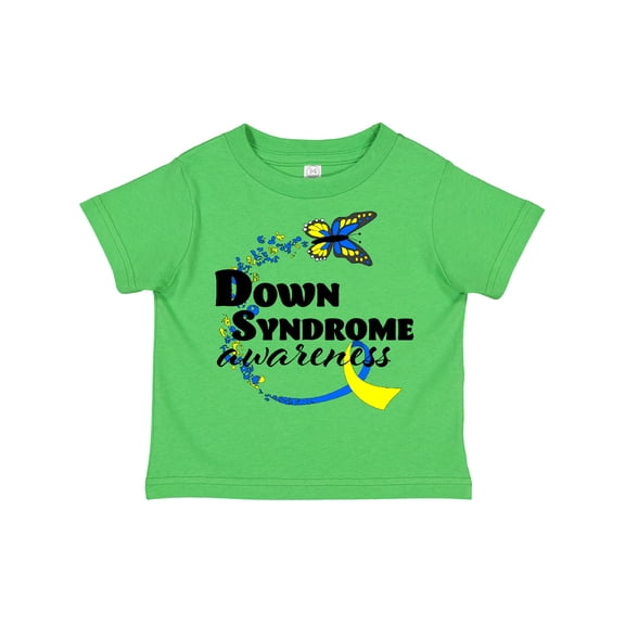 Inktastic Down Syndrome Awareness with Butterfly and Ribbon Boys or Girls Toddler T-Shirt