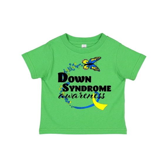 Inktastic Down Syndrome Awareness with Butterfly and Ribbon Boys or Girls Toddler T-Shirt