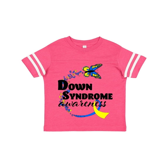 Inktastic Down Syndrome Awareness with Butterfly and Ribbon Boys or Girls Toddler T-Shirt