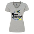 thumbnail image 1 of Inktastic Down Syndrome Awareness with Butterfly and Ribbon Women's V-Neck T-Shirt, 1 of 5
