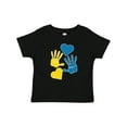 thumbnail image 1 of Inktastic Down Syndrome Awareness with Handprints and Hearts Blue and Yellow Boys or Girls Baby T-Shirt, 1 of 5