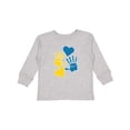 thumbnail image 1 of Inktastic Down Syndrome Awareness with Handprints and Hearts Blue and Yellow Boys or Girls Long Sleeve Toddler T-Shirt, 1 of 5