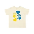 thumbnail image 1 of Inktastic Down Syndrome Awareness with Handprints and Hearts Blue and Yellow Boys or Girls Toddler T-Shirt, 1 of 5