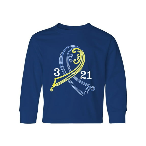 Inktastic Down Syndrome Ribbon 3 21 Long Sleeve Youth T-Shirt