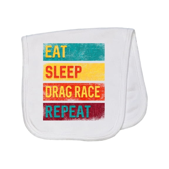Inktastic Drag Racing Eat Sleep Drag Race Repeat Baby Burp Cloth