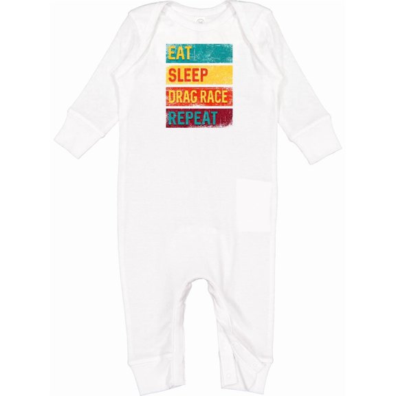 Inktastic Drag Racing Eat Sleep Drag Race Repeat Baby Romper Coveralls