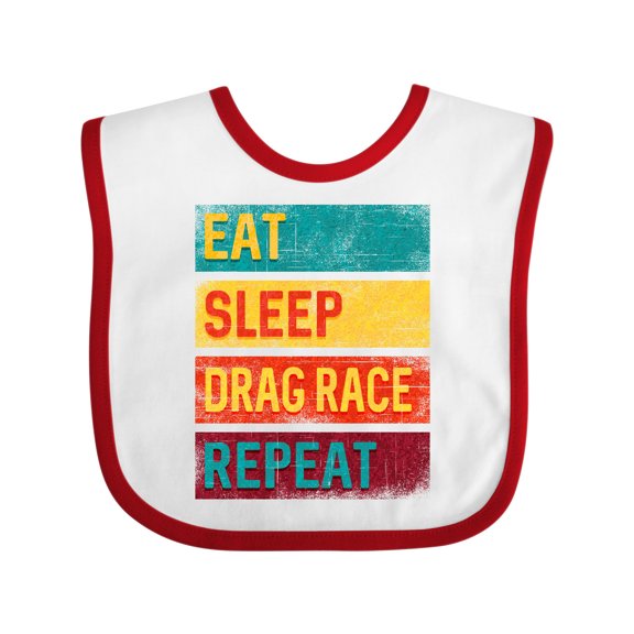 Inktastic Drag Racing Eat Sleep Drag Race Repeat Boys or Girls Baby Bib