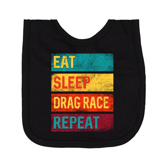 Inktastic Drag Racing Eat Sleep Drag Race Repeat Newborn Bib