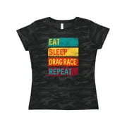 Inktastic Drag Racing Eat Sleep Drag Race Repeat Womens T-Shirt