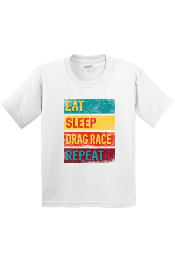 Drag Racing Eat Sleep Drag Race Repeat Youth T-Shirt