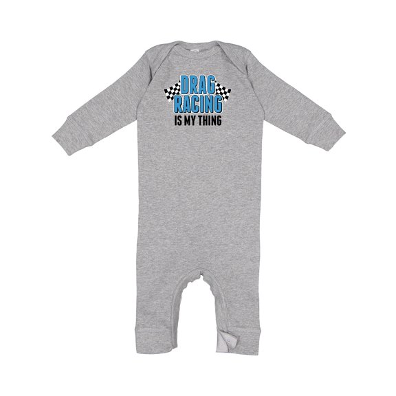 Inktastic Drag Racing is My Thing with Flags Baby Romper Coveralls