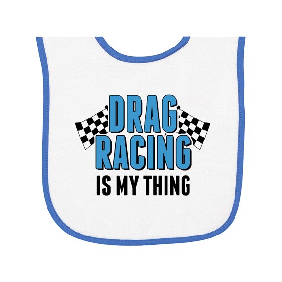 Inktastic Drag Racing is My Thing with Flags Baby Terry Cloth Bib