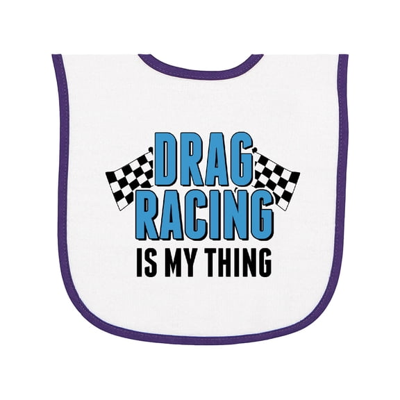 Inktastic Drag Racing is My Thing with Flags Baby Terry Cloth Bib
