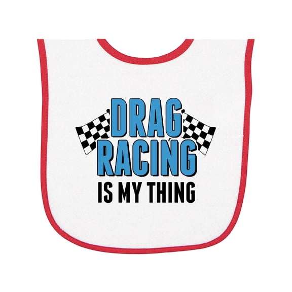 Inktastic Drag Racing is My Thing with Flags Baby Terry Cloth Bib