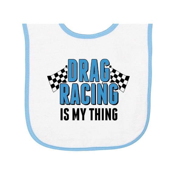 Inktastic Drag Racing is My Thing with Flags Baby Terry Cloth Bib