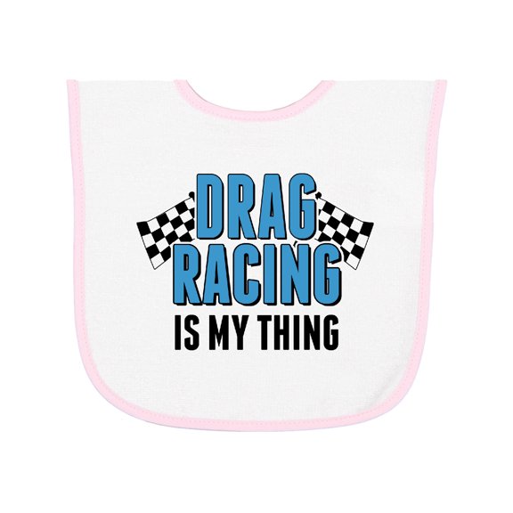 Inktastic Drag Racing is My Thing with Flags Baby Terry Cloth Bib