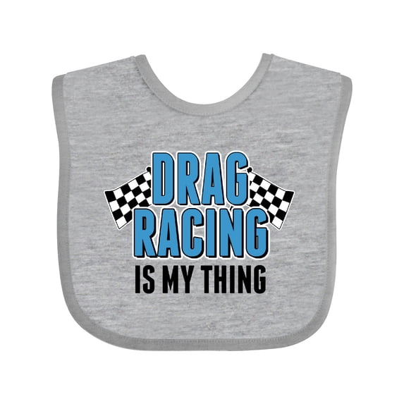 Inktastic Drag Racing is My Thing with Flags Boys or Girls Baby Bib
