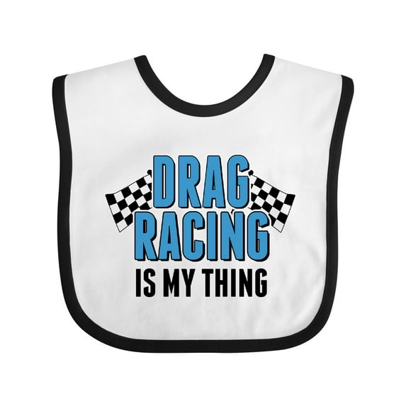 Inktastic Drag Racing is My Thing with Flags Boys or Girls Baby Bib