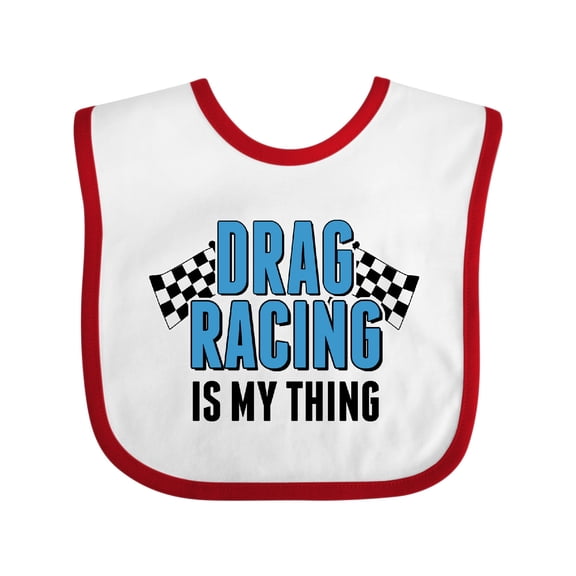 Inktastic Drag Racing is My Thing with Flags Boys or Girls Baby Bib