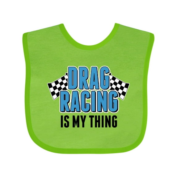 Inktastic Drag Racing is My Thing with Flags Boys or Girls Baby Bib
