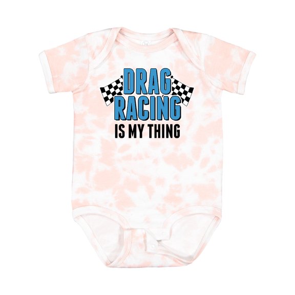 Inktastic Drag Racing is My Thing with Flags Boys or Girls Baby Bodysuit