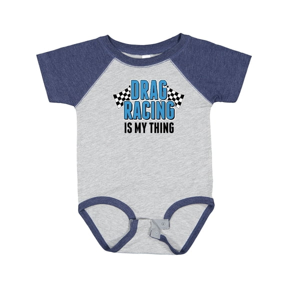 Inktastic Drag Racing is My Thing with Flags Boys or Girls Baby Bodysuit