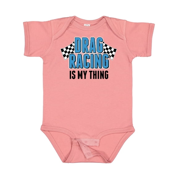Inktastic Drag Racing is My Thing with Flags Boys or Girls Baby Bodysuit