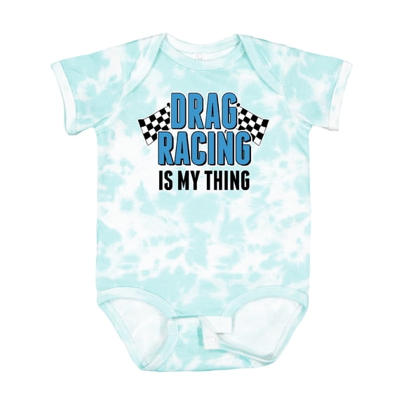 Inktastic Drag Racing is My Thing with Flags Boys or Girls Baby Bodysuit