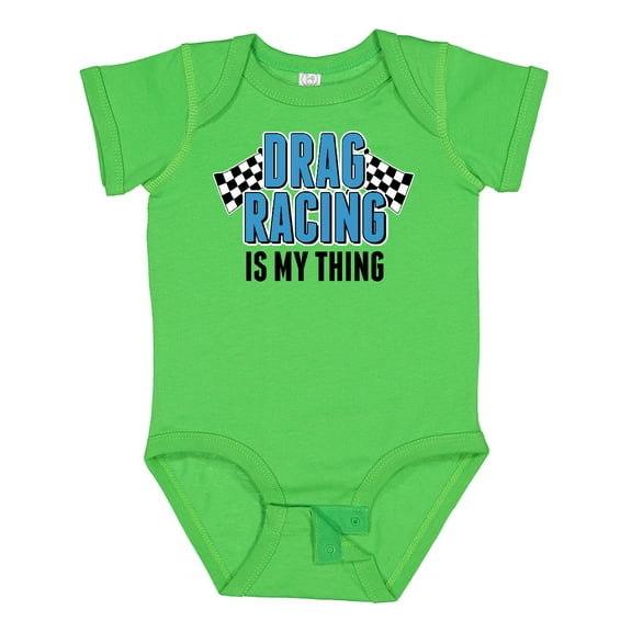 Inktastic Drag Racing is My Thing with Flags Boys or Girls Baby Bodysuit