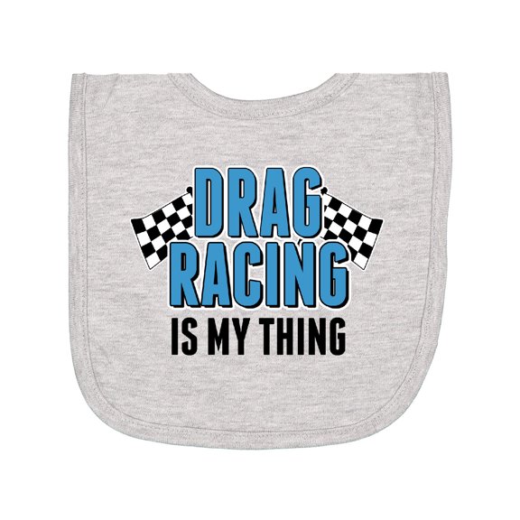Inktastic Drag Racing is My Thing with Flags Newborn Bib
