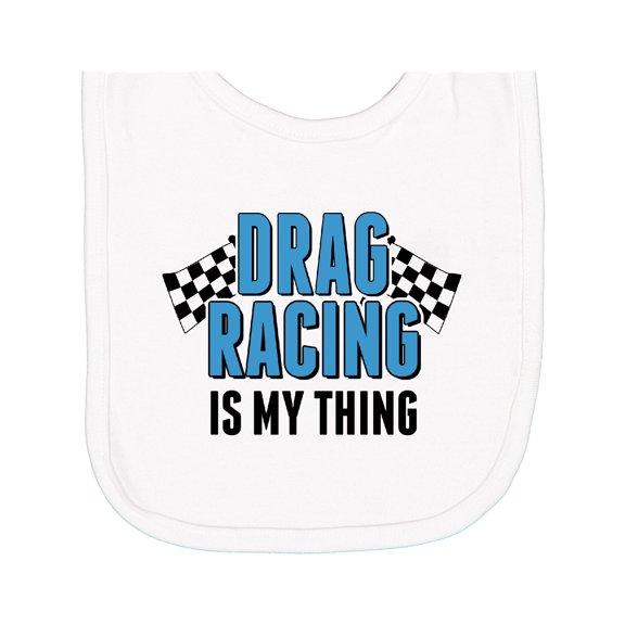 Inktastic Drag Racing is My Thing with Flags Newborn Bib