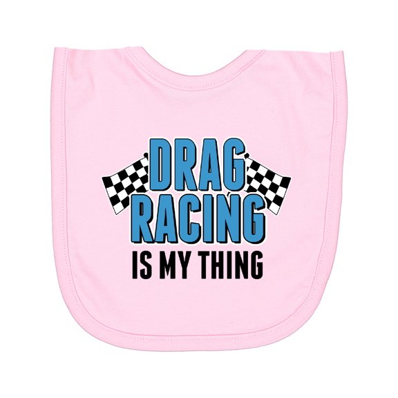 Inktastic Drag Racing is My Thing with Flags Newborn Bib