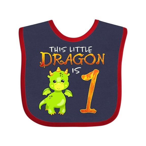 Inktastic Dragon 1st Birthday Turning One Boys or Girls Baby Bib