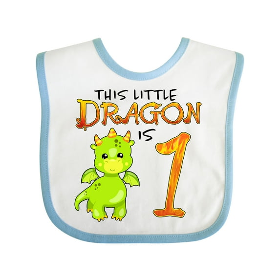 Inktastic Dragon 1st Birthday- Turning One Boys or Girls Baby Bib