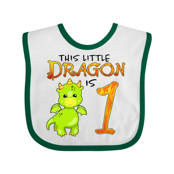 Inktastic Dragon 1st Birthday- Turning One Boys or Girls Baby Bib