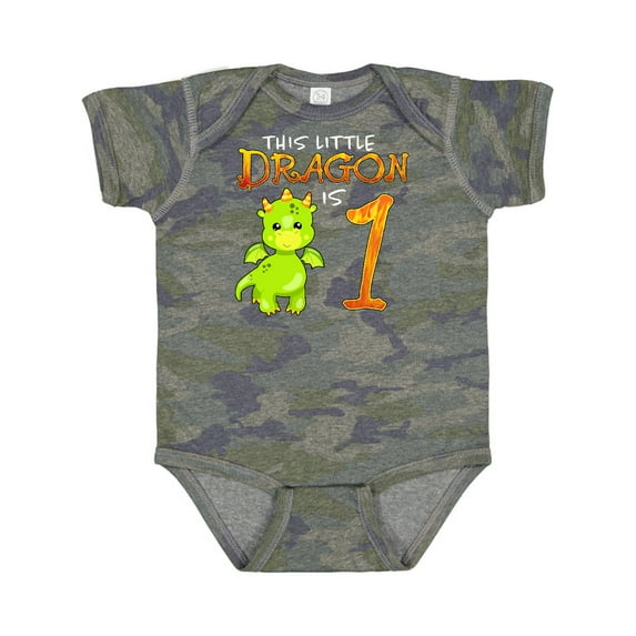 Inktastic Dragon 1st Birthday Turning One Boys or Girls Baby Bodysuit