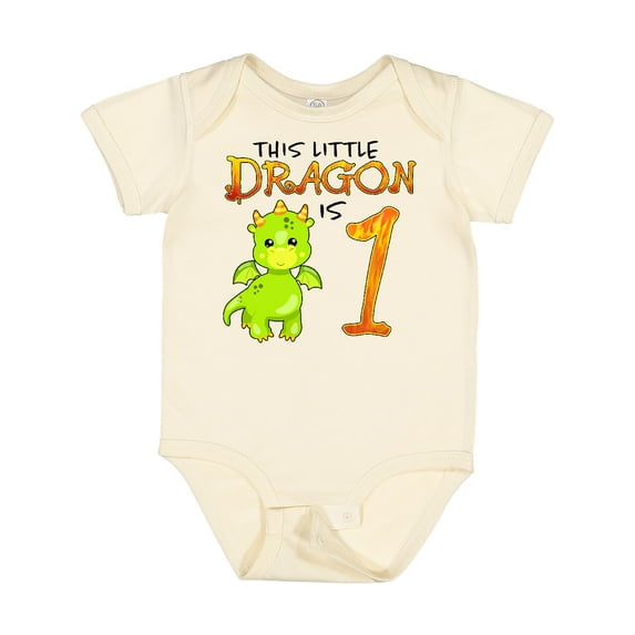 Inktastic Dragon 1st Birthday Turning One Boys or Girls Baby Bodysuit