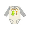 thumbnail image 1 of Inktastic Dragon 1st Birthday- Turning One Boys or Girls Long Sleeve Baby Bodysuit, 1 of 5