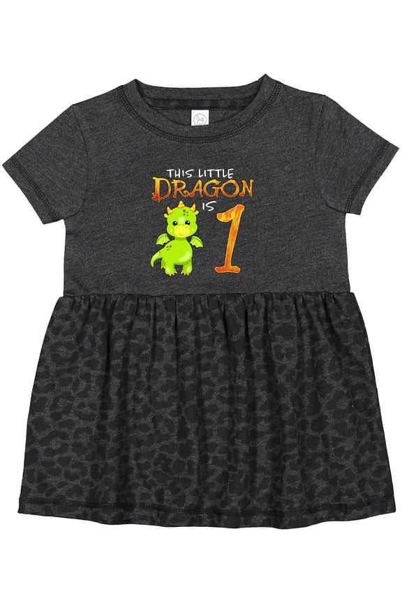 Dragon 1st Birthday Turning One Girls Baby Dress