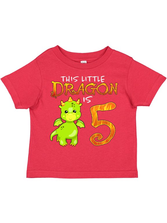Dragon 5th Birthday Turning Five Boys or Girls Toddler T-Shirt