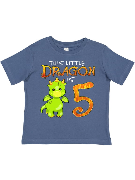Dragon 5th Birthday Turning Five Boys or Girls Toddler T-Shirt