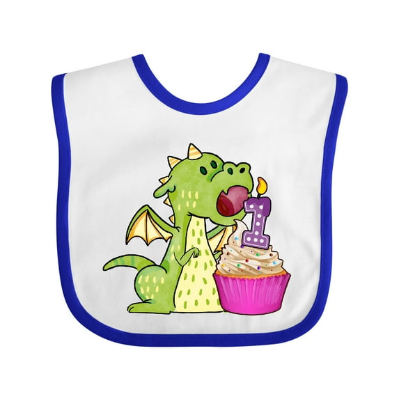 Inktastic Dragon Cupcake 1st Birthday Boys or Girls Baby Bib