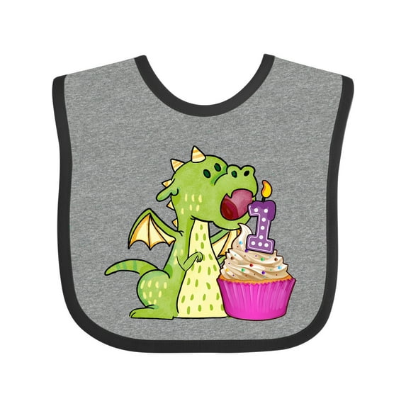 Inktastic Dragon Cupcake 1st Birthday Boys or Girls Baby Bib